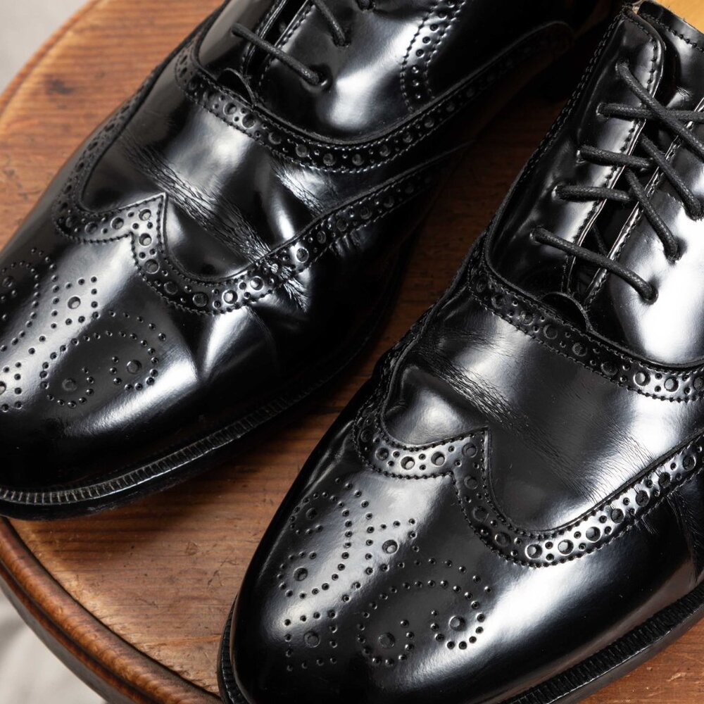 Cole Haan Connolly Black Leather Wingtip Oxford Shoes Men's 13 D C07941 - Picture 3 of 10